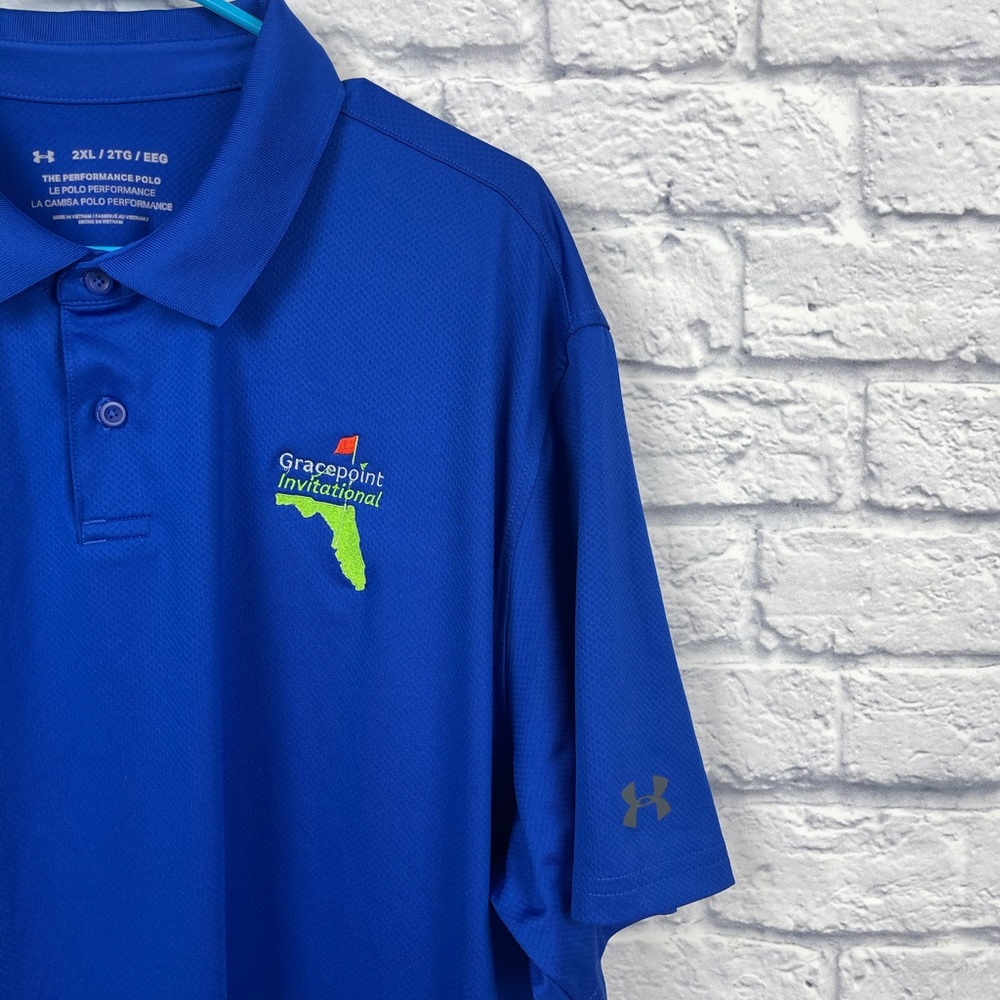 Men’s under Armour golf polo shirt 2XL - Picture 2 of 8